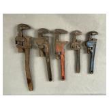 Box of Pipe Wrenches etc