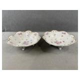 2 Footed Porcelain Bowls