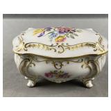 Porcelain Trinket Box w Lid - J Menau