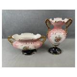 Double Handled Bowl & Vase