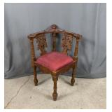 Vintage Carved Corner Chair