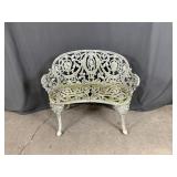 White Cast Garden Bench
