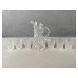 Crystal Glass Pitcher w Tumblers