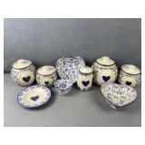 Collection of Heart Design Dishes & Containers