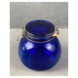 Blue Glass Candy Jar