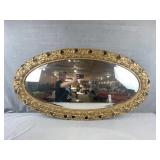 Gold Tone Framed Oval Mirror