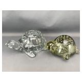 Glass Turtle Paper Weights