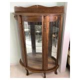 Oak Bow Front China Cabinet