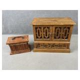 Wooden Jewelry Box & Wooden Coaster Set