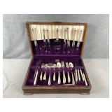 Collection of Kings Plate Flatware w Case