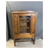 Walnut China Cabinet w Glass Door
