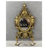 Brass Cherub Candle Stick Mirror