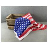 Wooden Crate & American Flag
