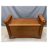 Wooden Bench with Compartment