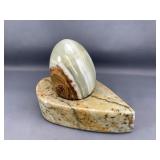 Marble Stone Egg w Stone Base