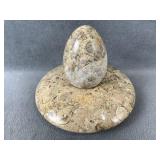 Fossil Stone Egg & Base