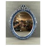 Blue Floral Framed Mirror