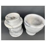 Marble Stone Mortar & Candle Stick Holder