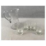 Glass Pitcher w Tumblers