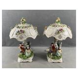 2 Dresden Figural Lamps