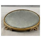 Round Dresser Mirrored Tray
