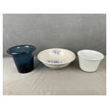 Large Bowl & Glass Pots