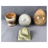 Stone Egg, Cup, Pyramid & Goblet