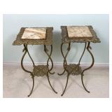 Pair of Marble Top Side Tables