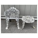 Cast Aluminum Chair and Table
