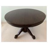 Round Pedestal Table w Carved Claw Feet