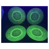 Uranium Depression Glass Plates