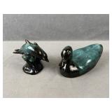 Blue Mountain Pottery Duck & Dolphins Figurines
