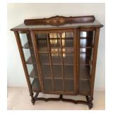 Walnut China Cabinet w Glass on 3 Sides