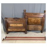 Vintage Carved Wood Bed Frame