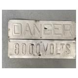 Danger & 8000 Volts Signs
