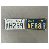 2 ONT License Plates