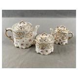 Porcelain Tea Pot w Cream & Sugar