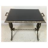 Metal Glass Top Side Table
