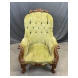 Green Victorian Style Armchair