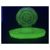 Uranium Depression Glass Plates