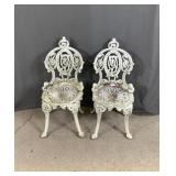 2 White Cast Chairs
