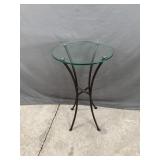 Round Glass Top Metal Table