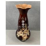 Large Brown Floral Vase