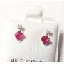 $500 10K  Ruby(0.44ct) Diamond(0.06ct) Earrings