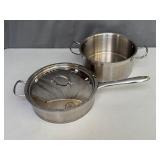 Two Lagostina Cooking Pots, One Lid