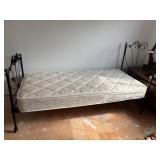 Twin Painted Metal Bedframe w/ Brass Knobs
