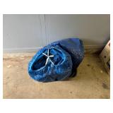 Pair of Large Plastic Tarps in Plastic Basket