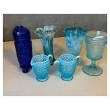 Six Pieces of Blue/Turquoise Glass