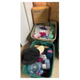 Two Bins of Knitting Yarn