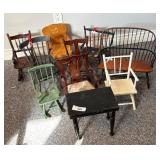 Doll Chairs, Rocking Chairs, and Table